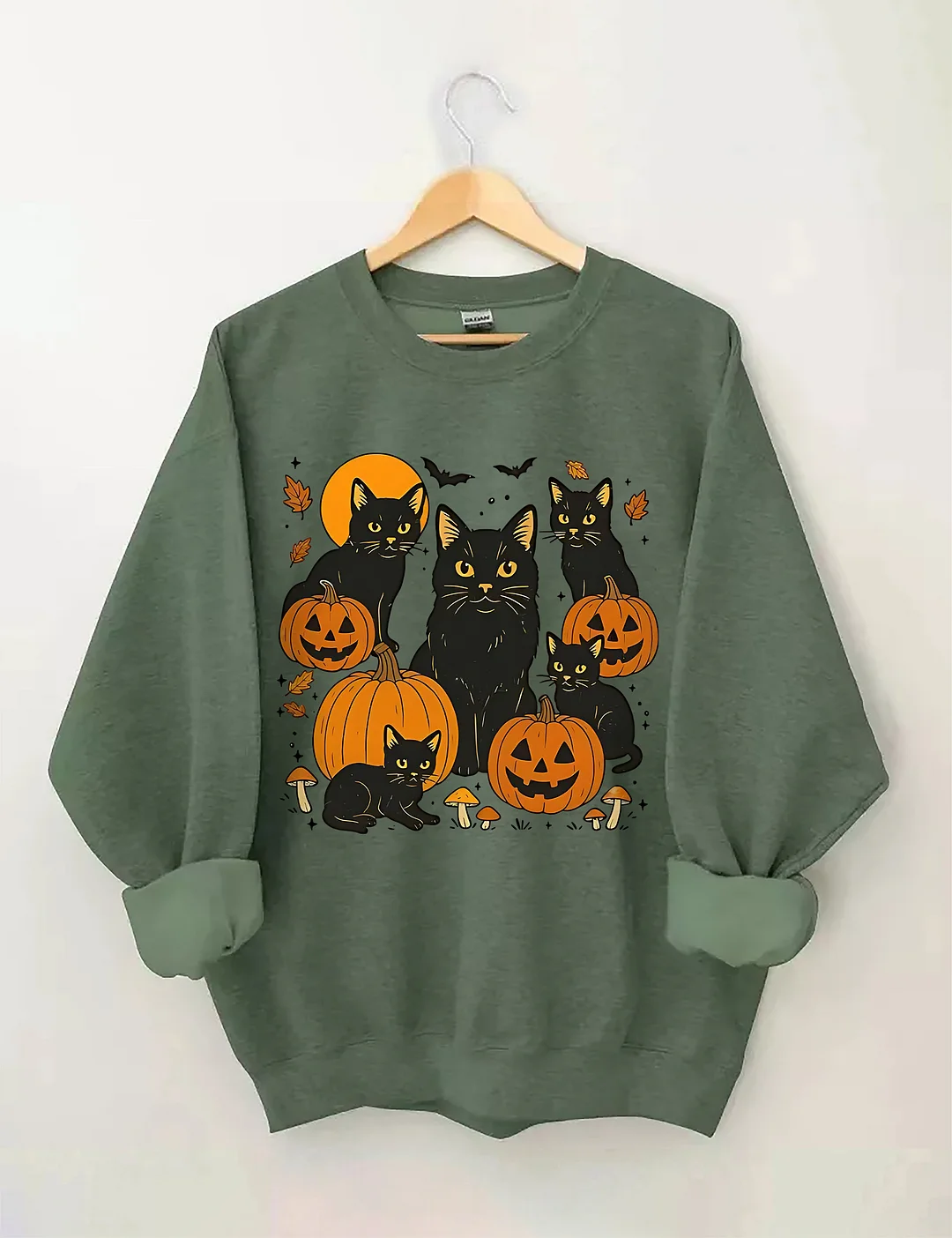 Halloween Cat And Pumpkin Sweatshirt