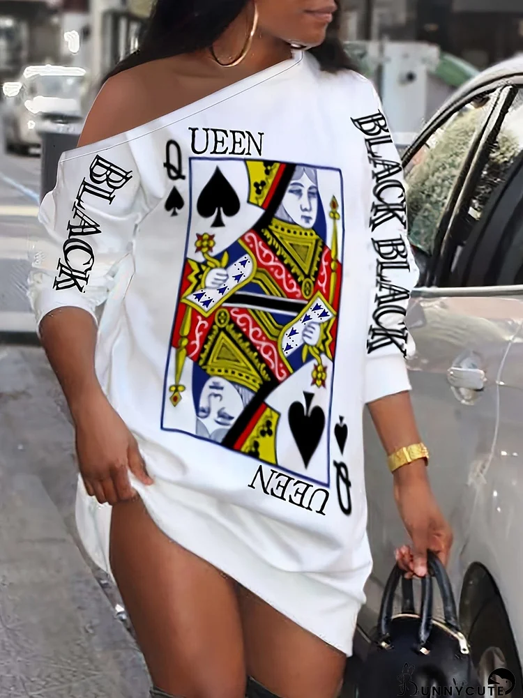 Queen of Spades Print Mini Dress
