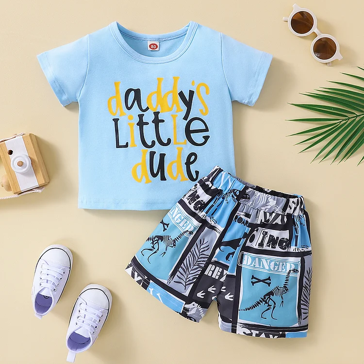 Baby Letter Shirt & Shorts Set