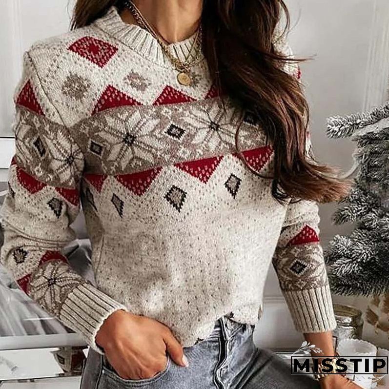 Vintage Geometric Knit Sweater