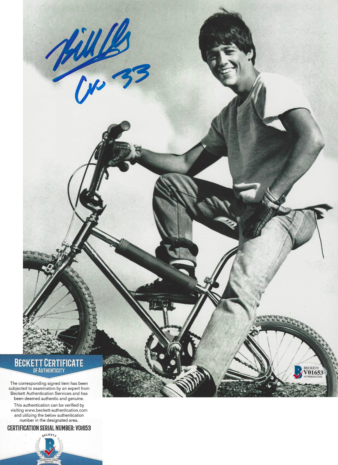 BILL ALLEN SIGNED 'RAD' CRU JONES #33 8x10 MOVIE Photo Poster painting 5 PROOF BECKETT COA BAS