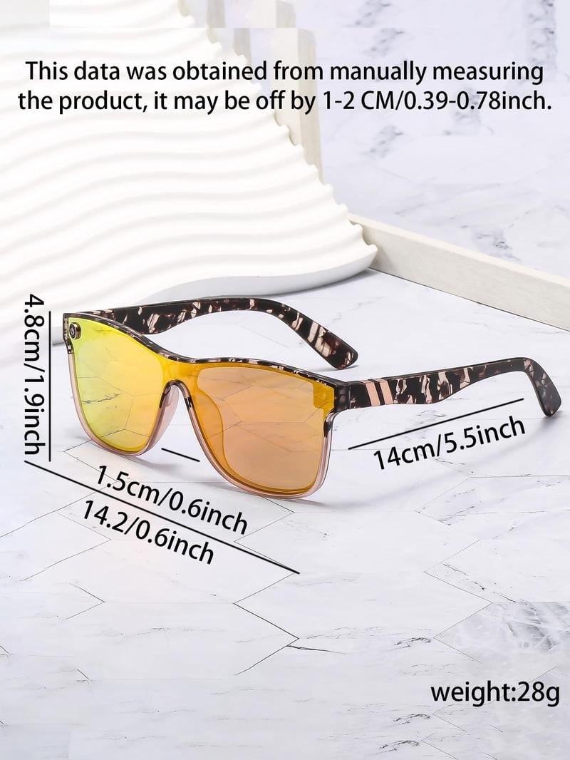 Product Introduction of Tortoise Shell Pattern Flat Top Sunglasses for Women, Sun Protection Sunglasses for Men, Trends 2024 for Outdoor Activities Back To School Fall Streetwear Mascs 18