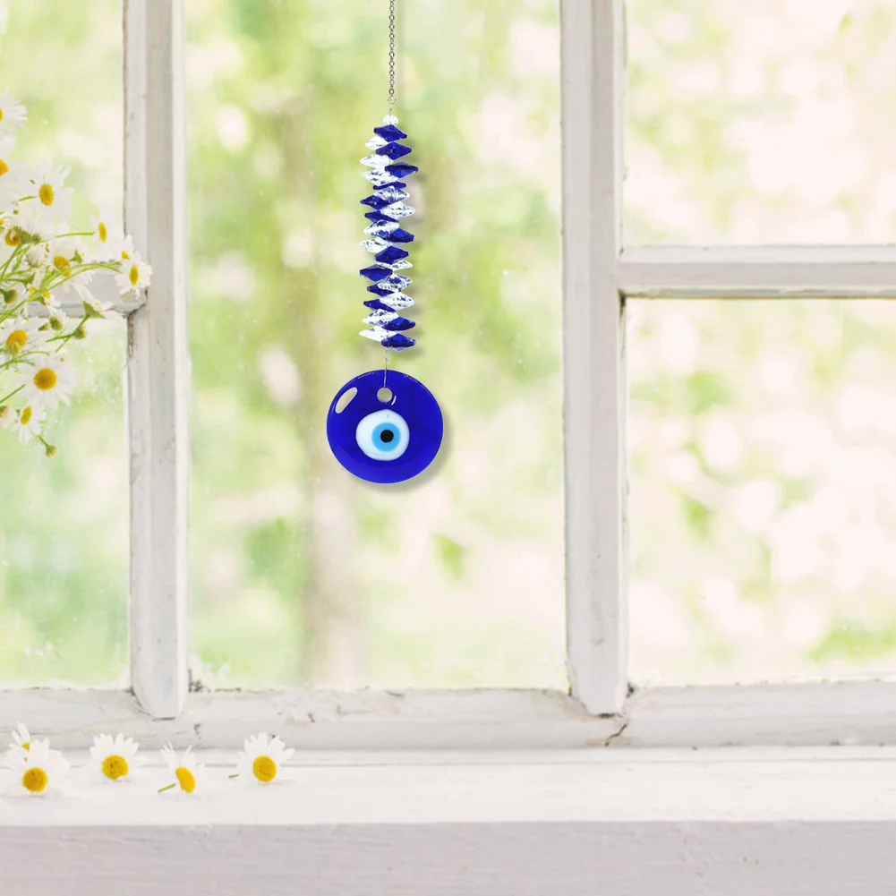 Lucky Turkish Greek Blue Eye Charm Oval Beads Pendant Car Amulet Gift (A)