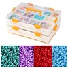 (US Only)4 Layers Plastic Bead Storage Box DIY Art Craft Accessory Organizer Case(Orange)