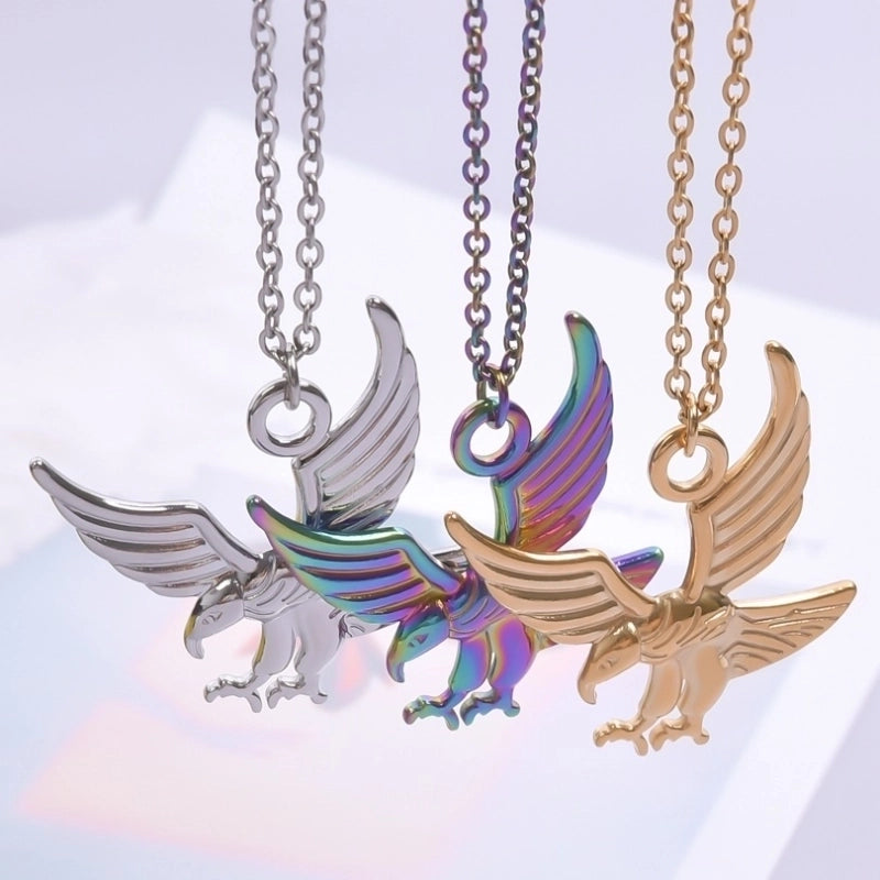 304 Stainless Steel Basic Modern Style Classic Style Plating Eagle Pendant Necklace