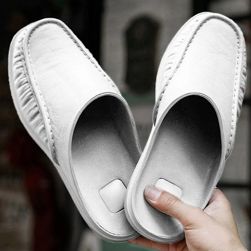 Men Loafers Slip On Casual Walking Shoes Designer Men Half Slippers Comfortable Soft Slippers Size 40-47