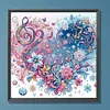 Notes coeur fleur-sp&eacute;cial forme diamant peinture-30*30cm