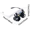 Jewelers Magnifying Glass with LED & Interchangeable Lens High-Definition Magnifying Glass 2X 4X 6X 10X 13X Lenses Head-Mounted Magnifier For Mechanical & Jewelry Appraisal