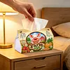 (24cm)Diamond Art Tissue Box Cover DIY PU Desktop Organizer Large(Farm)