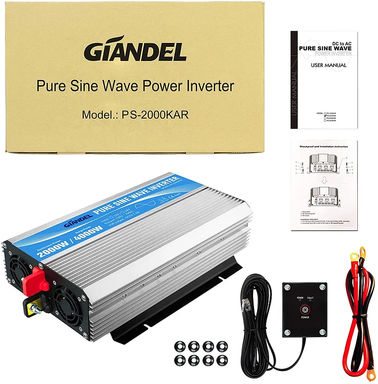 GIANDEL 2000W Pure Sine Wave Power Inverter 12V to 240V with