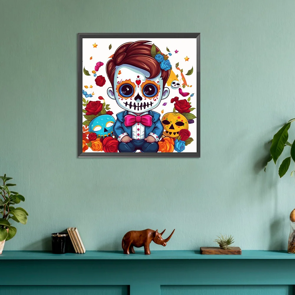 Full Round Diamond Painting 30*30cm - Skeleton Doll