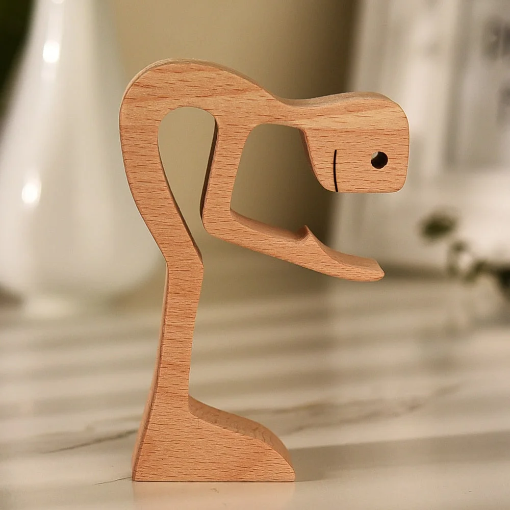 Adornos de madera Wooden Dog Craft Figurine Home Office Table Ornament Easter Decoration Love Dog Pet Lover Gifts oficina OEM 515-2