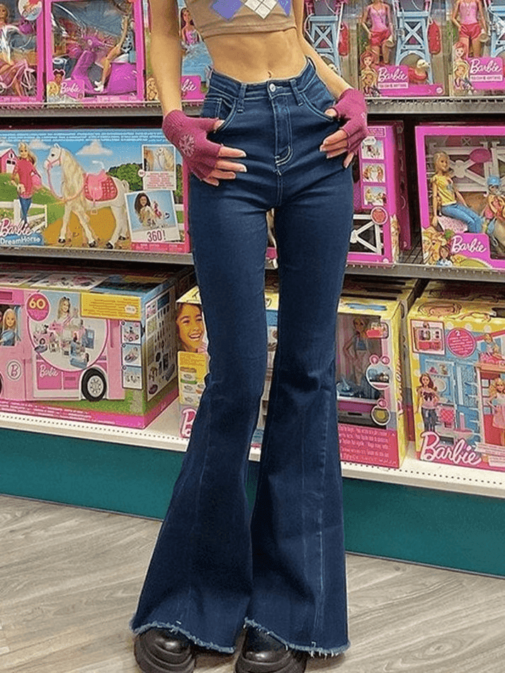 Brownm Classic High Waist Flare Jeans