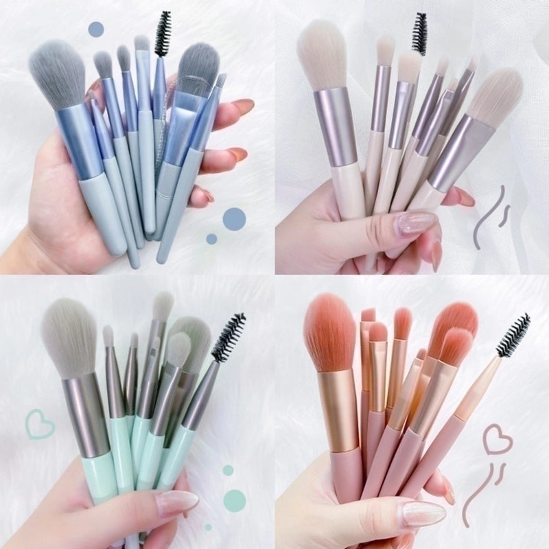 Minimalist Artificial Fiber Aluminum Tube Makeup Tool Sets 1 Set