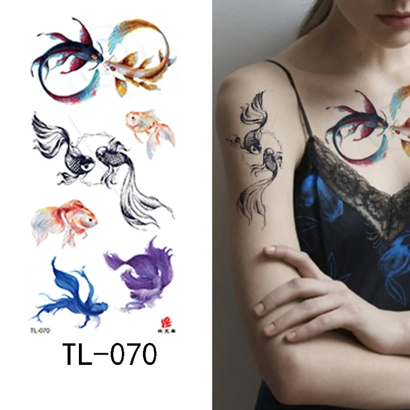 Animal and plant totem flower butterfly bird fox body arm waterproof men and women healthy natural temporary tattoo stickers