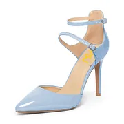 light blue peep toe pumps
