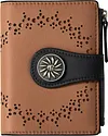 Women's Bifold Wallet RFID Blocking Leather Card Holder with Zipper Coin Pocket Wallet