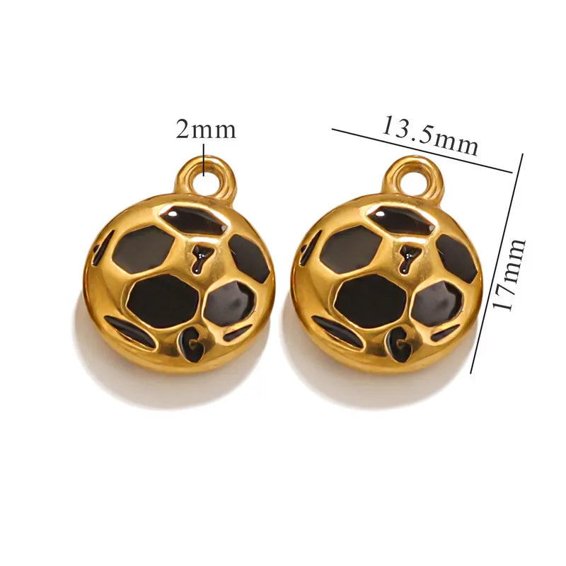 1 Piece 13.5*17mm 304 Stainless Steel Volleyball Baseball Football Pendant Jewelry Accessories