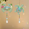 Crab & Turtle 5D Diamond Painting Suncatcher with Crystal Pendant, Double-Sided Hanging Wind Chime Kit for Adults | Beach Coastal Ocean Decor
