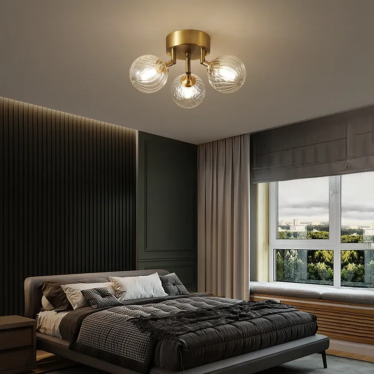 Valentina Modern Bubble Brass & Glass Ceiling Light