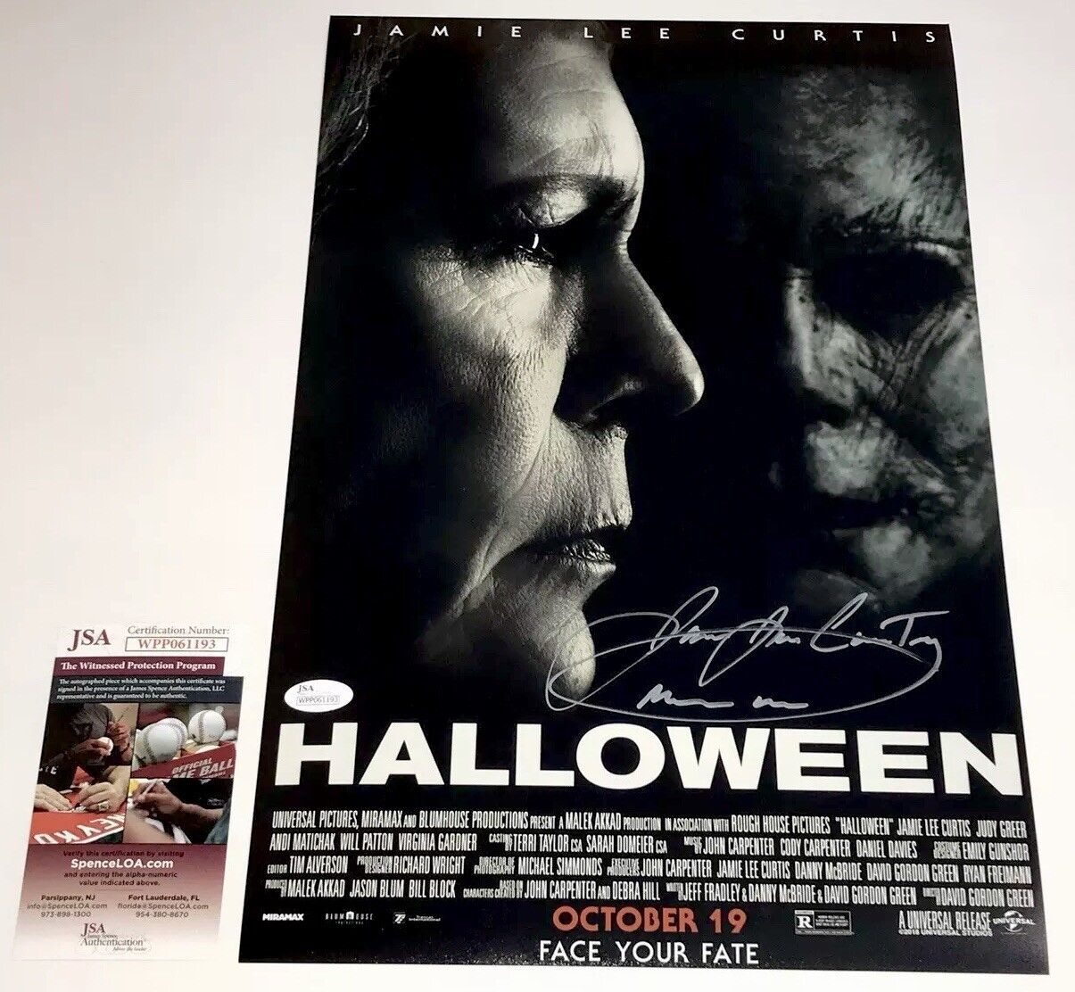 JAMES JUDE COURTNEY Signed 2018 HALLOWEEN 11x17 Photo Poster painting Autograph JSA COA PROOF