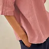 Gioiacombo&trade; Top larghi in cotone e lino con scollo tondo da donna