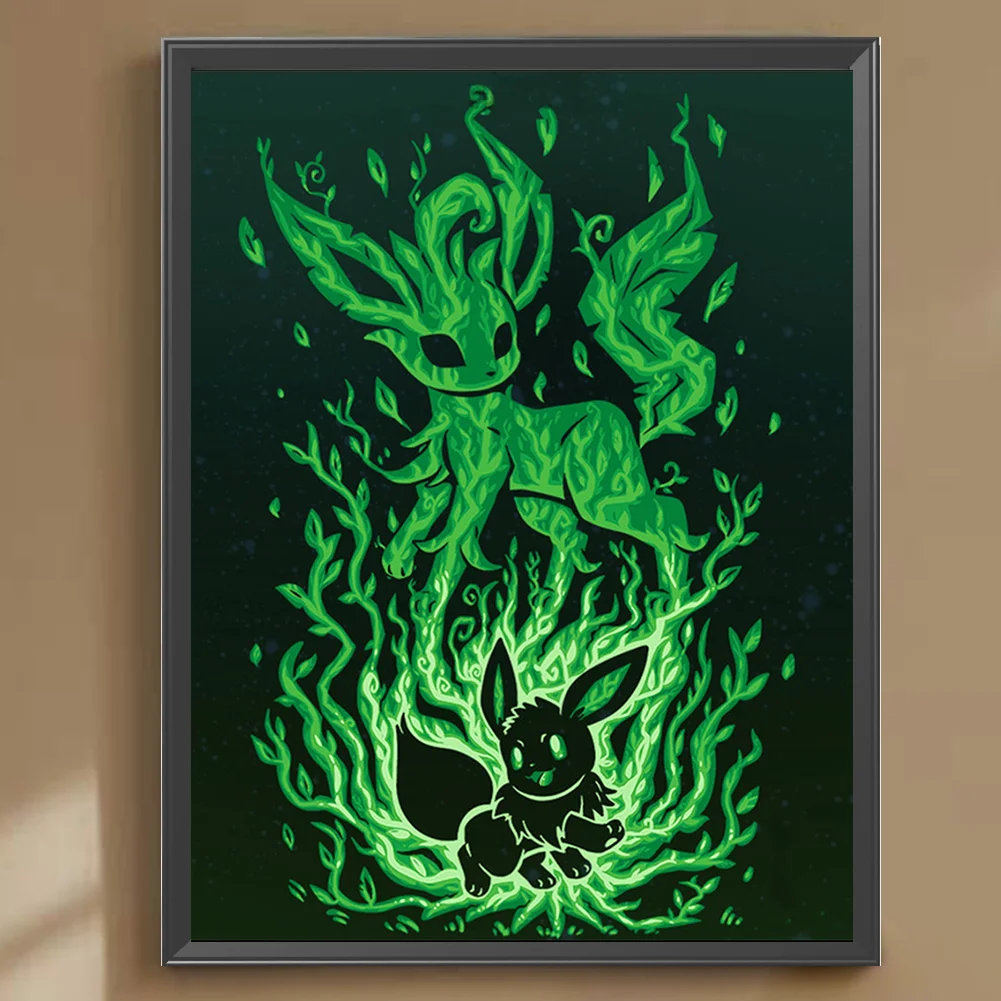 Diamond Painting - Full Round Drill - Silhouette Pokémon(Canvas|30*40cm)