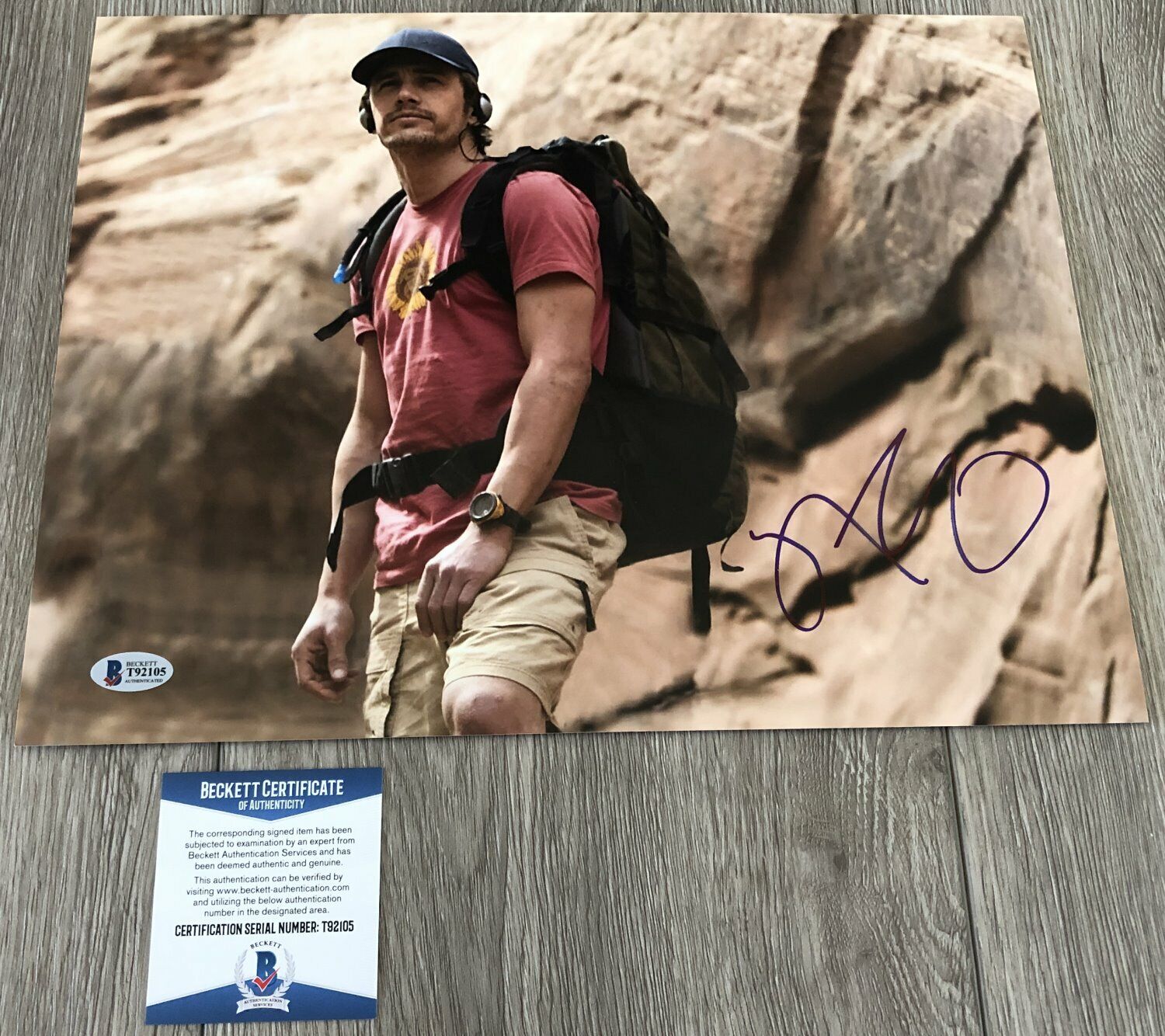 JAMES FRANCO SIGNED AUTOGRAPH 127 HOURS 11x14 Photo Poster painting w/PROOF & BAS BECKETT COA