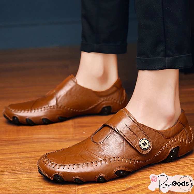 Men's British Style Moccasins Genuine Leather Loafers Flats Shoes