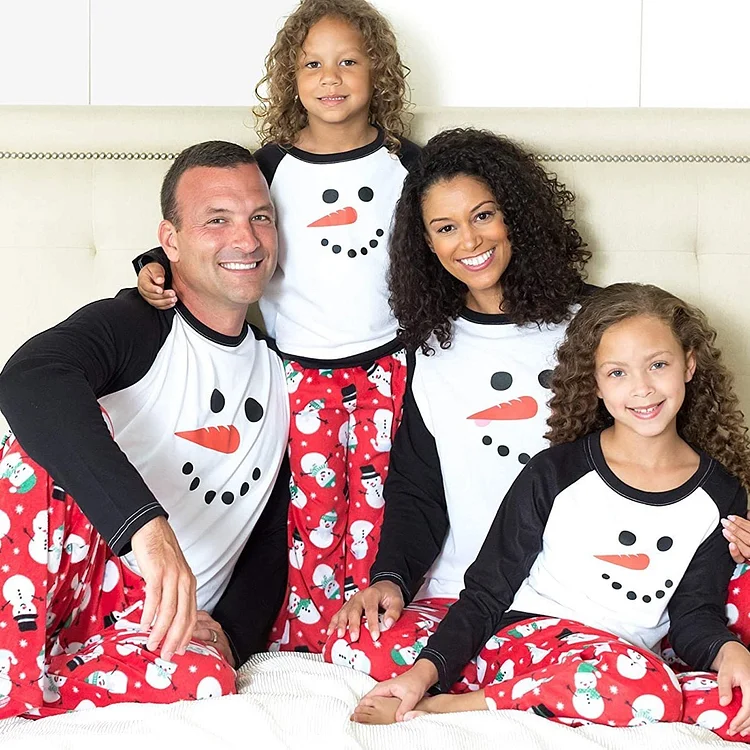 Matching Family Christmas Pajama Sets, Fleece Snowman