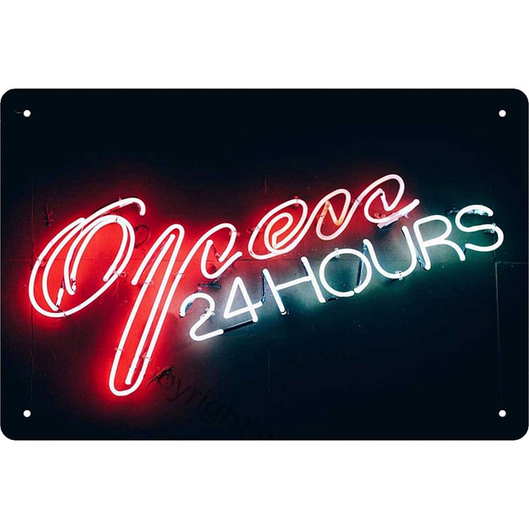Neon 24Hours - Vintage Tin Signs/Wooden Signs - 8*12Inch/12*16Inch