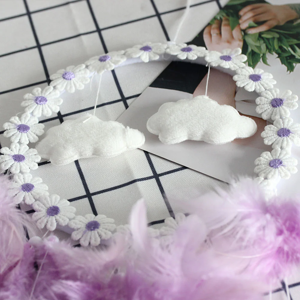 LED Flower Cloud Feather Dreamcatcher String Light Decorative Lamp (Purple)