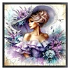Woman In Flower Hat-11CT Stamped Cross Stitch 45*45cm/17.72*17.72in