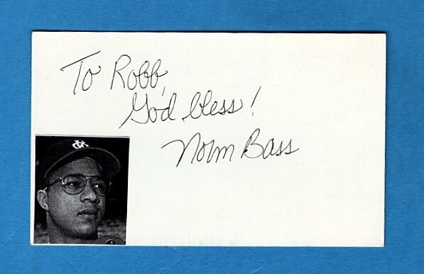 1963 NORM BASS-KANSAS CITY A'S AUTOGRAPHED 3X5 W/ Photo Poster painting