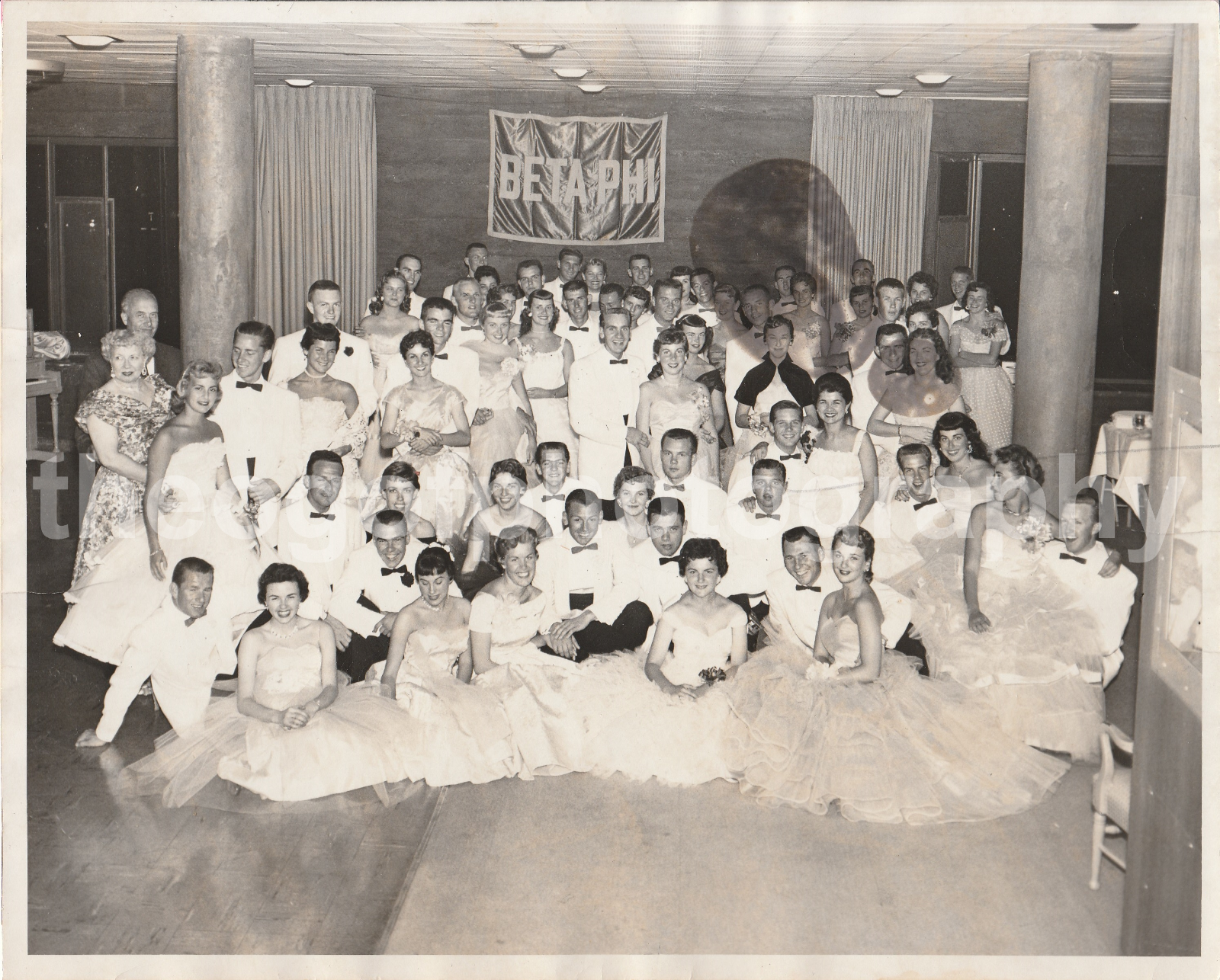 BETA PHI Formal Dance 8 x 10 FOUND Photo Poster painting1940's bwOriginal 710 4