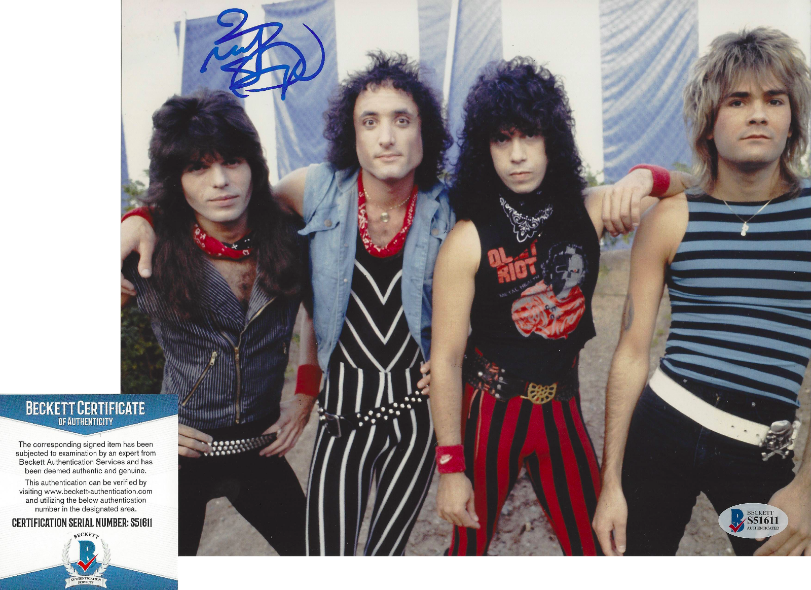 RUDY SARZO SIGNED QUIET RIOT OZZY OSBOURNE 8x10 Photo Poster painting BASSIST BECKETT BAS COA