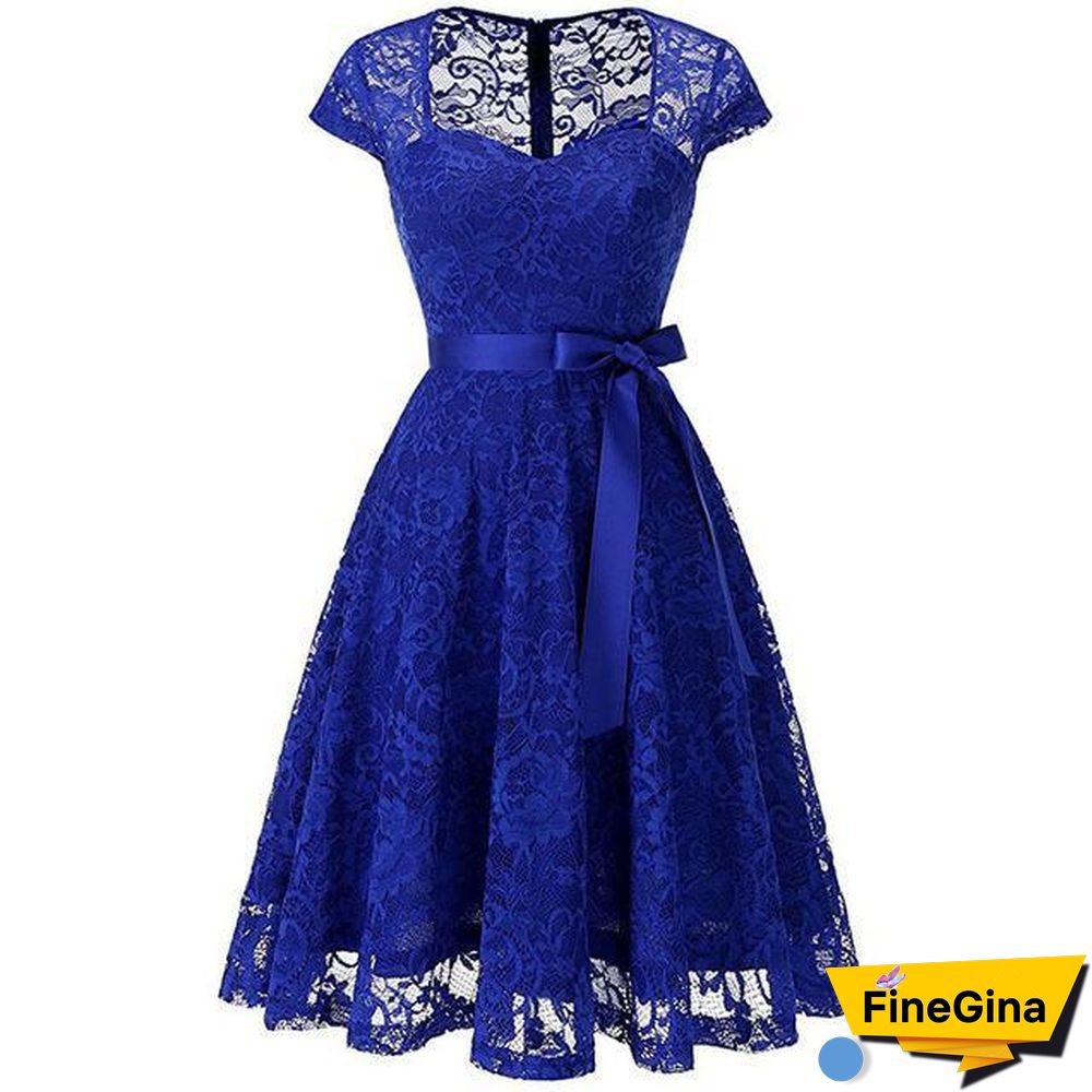 Lace Dress Women Dresses short Sleeve Casual Evening Party A Line Plus size Dress
