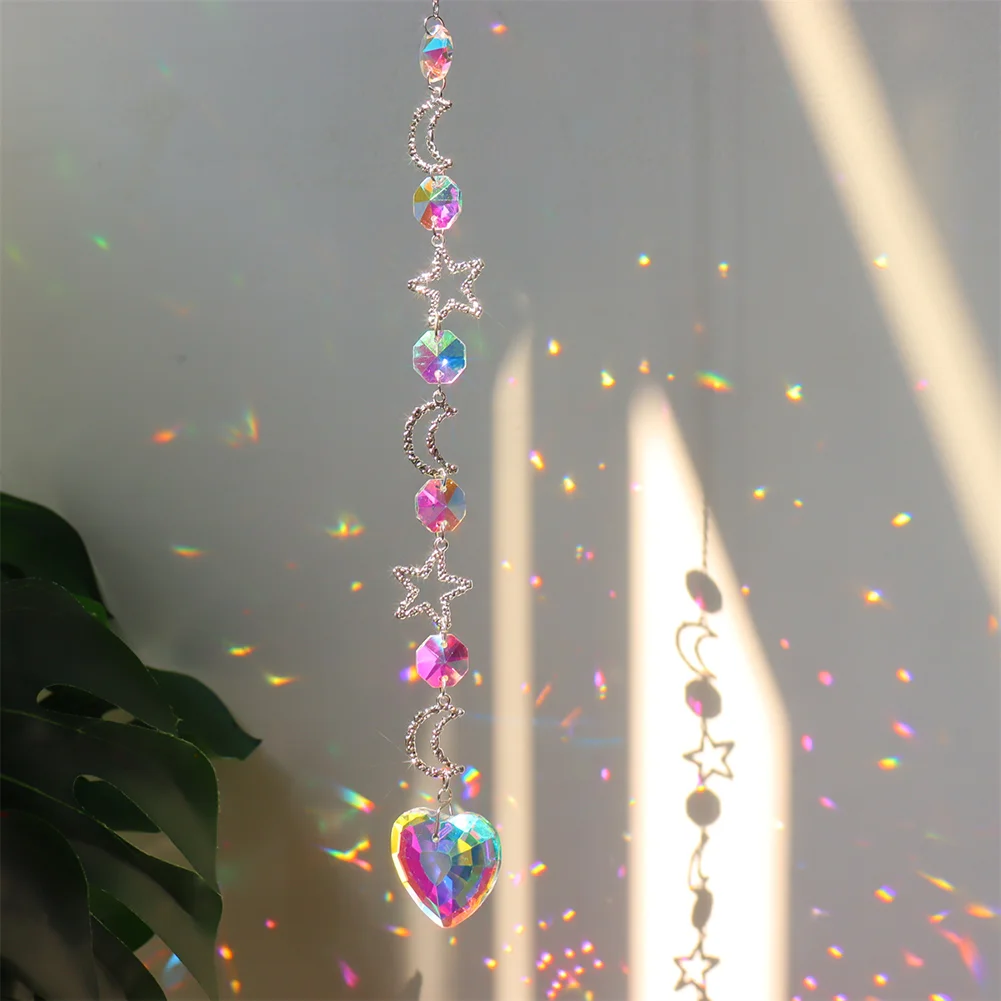 Crystal Wind Chime Prism Catchers Hanging Ornament Curtain Garden Pendant