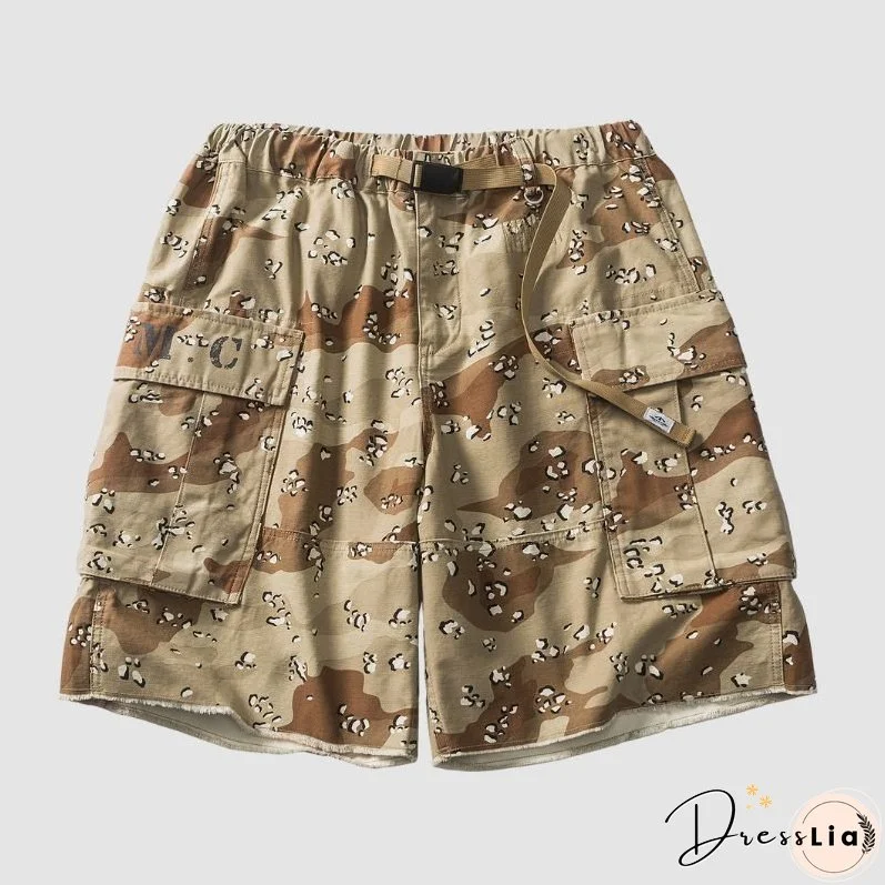 Drawstring Camouflage Shorts