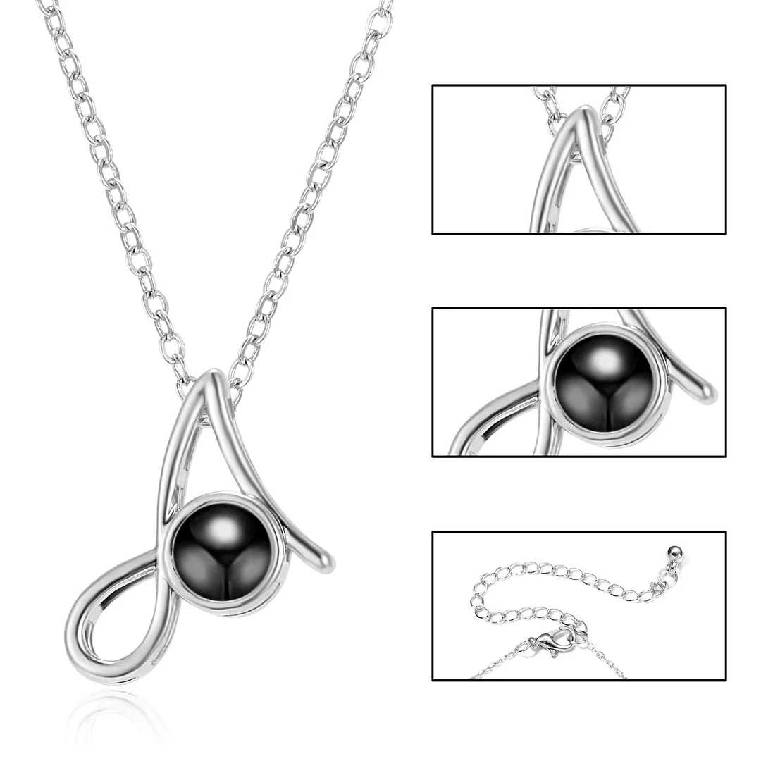 26 Letters Projector Picture Custom Personalized Photo Necklace wetirmss