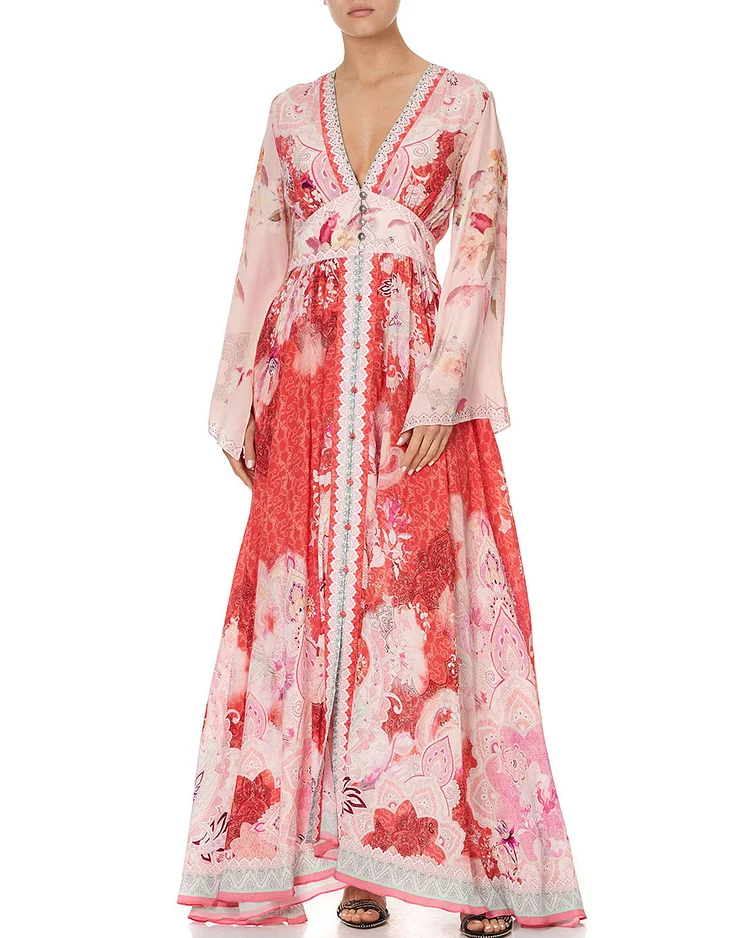 KIMONO SLEEVE DRESS WITH SHIRRING DETAIL PALACE MUS