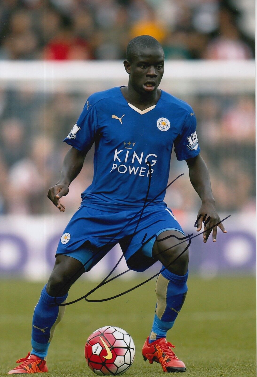 LEICESTER CITY HAND SIGNED N'GOLO KANTE 12X8 Photo Poster painting 44.