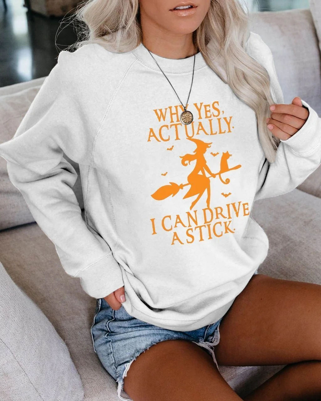 Why Yes Actually I Can Drive A Stick Halloween Sweatshirt