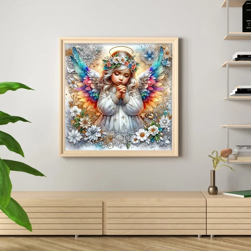 Diamond Painting - Full Round Drill - Angel Girl(Canvas|40*40cm)