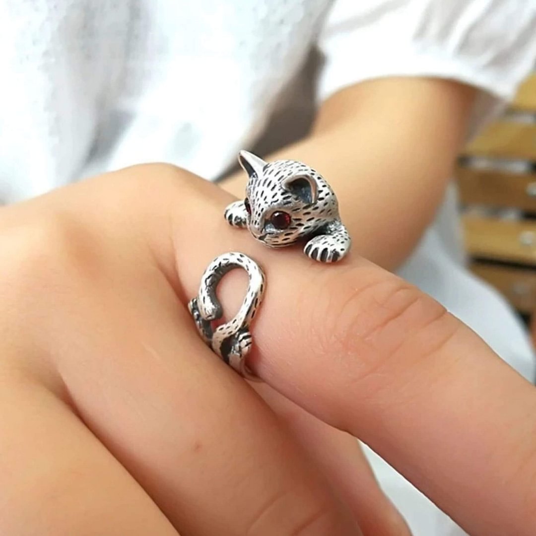 [BUY 2 SAVE $6] - 925 Silver Red Eyed Cat Ring