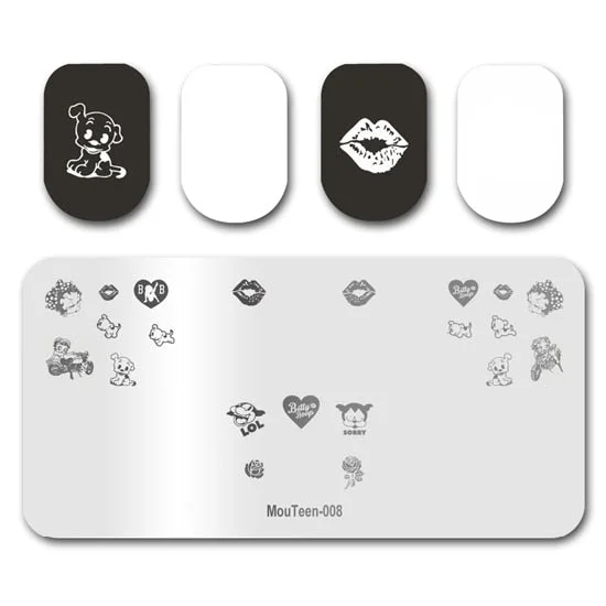 Newest Nail Stamp MouTeen059 Pumpkin Carriage Princess Crystal Shoes Nail Stamp Plates Manicure Set For Nail Art Stamping