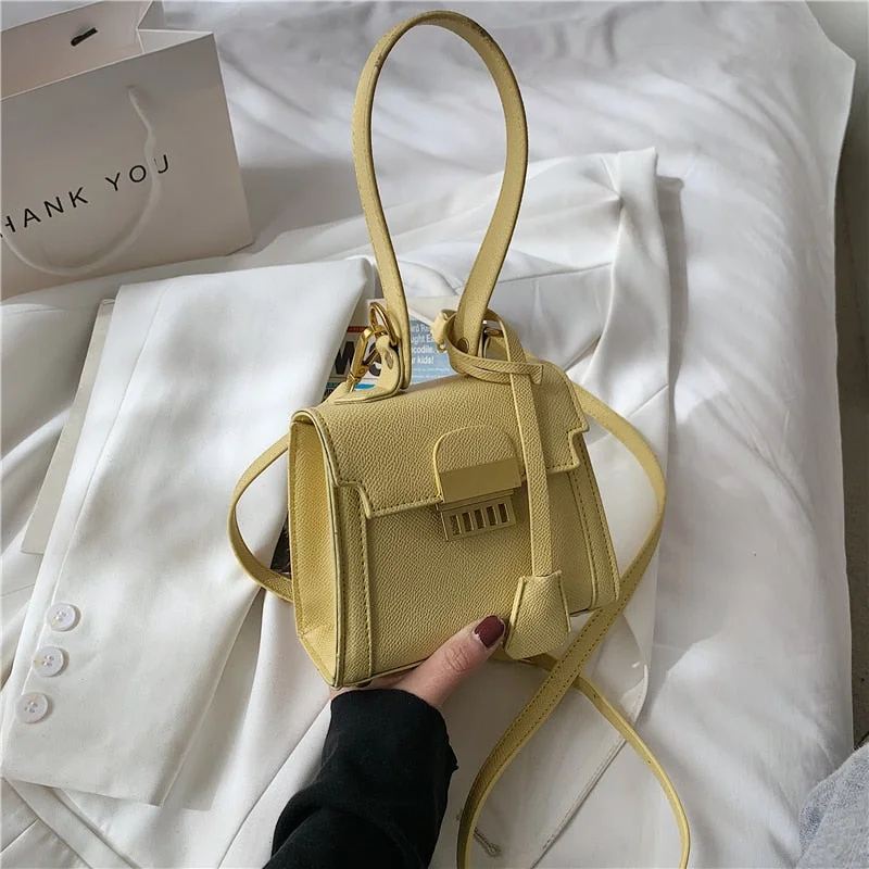 էѧӧܧ Luxury lock small square bag shoulder bag PU Leather for Women 2021 Summer Handbag Brand Luxury Crossbody Purses
