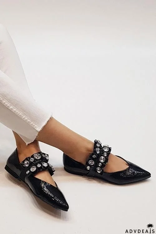 Rhinestone Pointed Flat