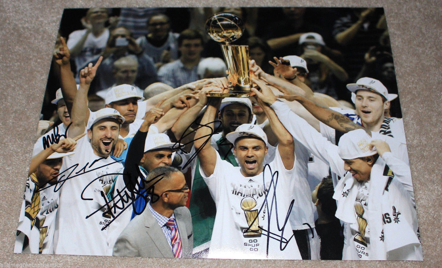 2014 SAN ANTONIO SPURS TEAM SIGNED AUTHENTIC 11X14 Photo Poster painting w/COA NBA CHAMPS PARKER