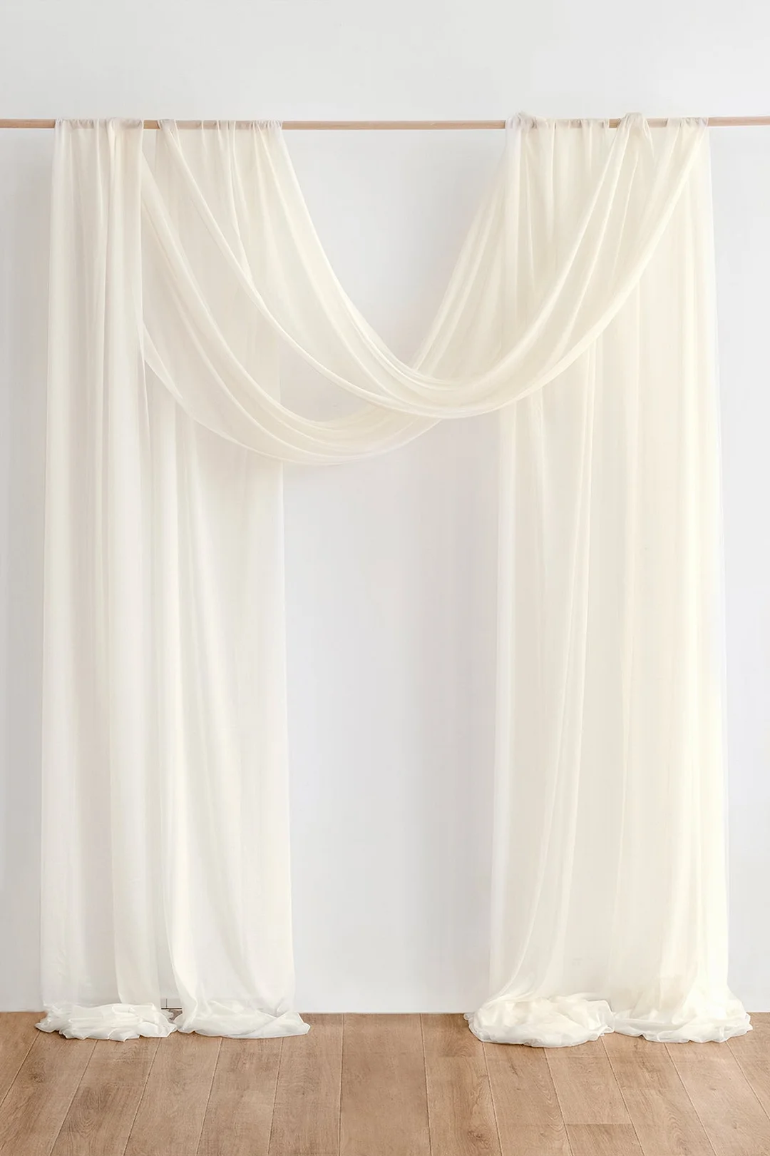 2 Panels Sheer Wedding Arch Draping 30" w x 32ft - 12 Colors
